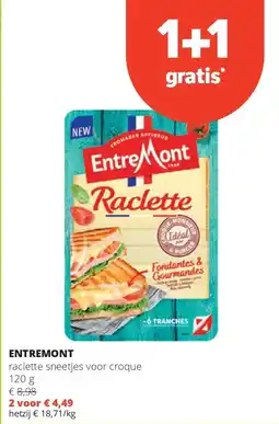 Spar ENTREMONT raclette sneetjes voor croque 120 g aanbieding