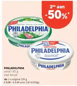 Spar PHILADELPHIA original 235 g aanbieding