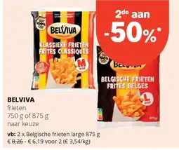 Spar BELVIVA Belgische frieten large 875 g aanbieding