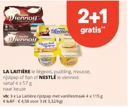 Spar La Laitière rijstpap met vanillesmaak 4 x 115 g aanbieding