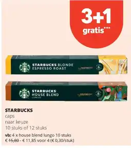 Spar STARBUCKS house blend lungo 10 stuks aanbieding