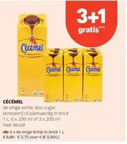Spar CÉCÉMEL de enige èchte in brick 1 L aanbieding