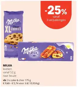 Spar MILKA cake & choc 175 g aanbieding