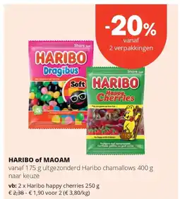 Spar Haribo happy cherries 250 g aanbieding