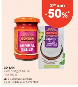 Spar GO-TAN kokosmelk 250 ml aanbieding