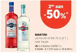 Spar MARTINI bianco 14,5% 1 L aanbieding
