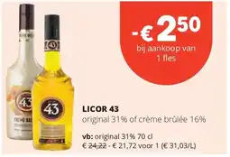 Spar LICOR 43 original 31% 70 cl aanbieding