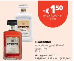 Spar DISARONNO original 28% 70 cl aanbieding