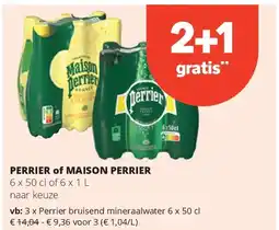Spar Perrier bruisend mineraalwater 6 x 50 cl aanbieding