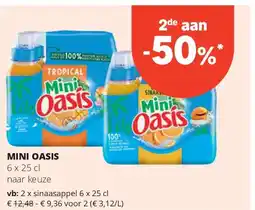 Spar MINI OASIS sinaasappel 6 x 25 cl aanbieding