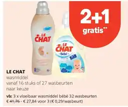Spar LE CHAT vloeibaar wasmiddel bébé 32 wasbeurten aanbieding