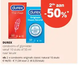 Spar DUREX condooms originals classic natural 10 stuks aanbieding