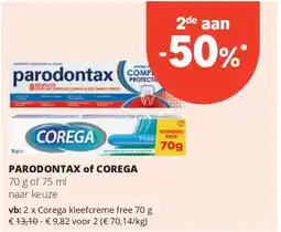PARODONTAX of COREGA Corega kleefcreme free 70 g
