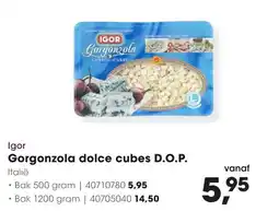 Hanos Igor Gorgonzola dolce cubes D.O.P. aanbieding