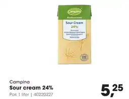 Hanos Campina Sour cream 24% aanbieding