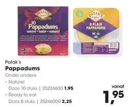 Hanos Patak's Pappadums aanbieding