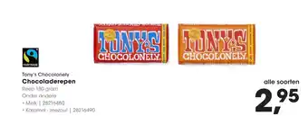 Hanos Tony's chocolonely chocoladerepen aanbieding