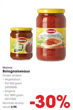 Hanos Manna Bolognaisesaus aanbieding