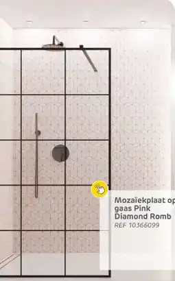 Brico Mozaïekplaat op gaas pink diamond romb aanbieding
