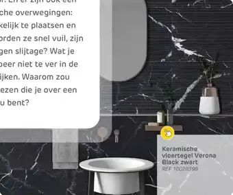Brico Keramische vloertegel Verona Black zwart aanbieding