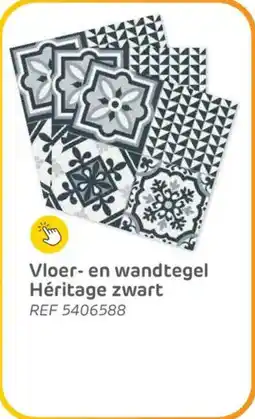 Brico Vloer en wandtegel Héritage zwart aanbieding