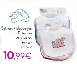 Cora King Bear Set van 7 slabbetjes Extra size aanbieding