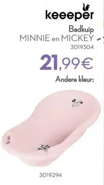Cora Keeeper Badkuip Minnie en Mickey aanbieding