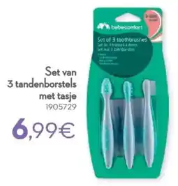 Cora Bebeconfort Set van 3 tandenborstels met tasje aanbieding