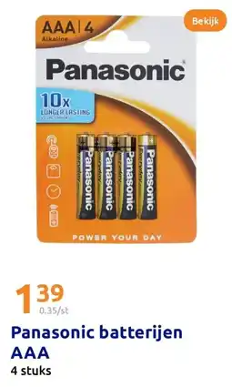 Action Panasonic batterijen AAA aanbieding