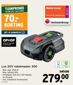 GAMMA Lux 20V robotmaaier 300 aanbieding