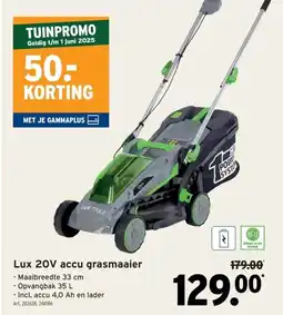 GAMMA Lux 20V accu grasmaaier aanbieding