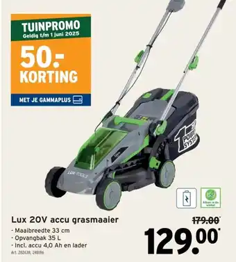 GAMMA Lux 20V accu grasmaaier aanbieding