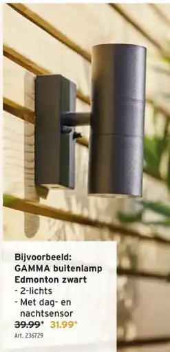 GAMMA GAMMA buitenlamp Edmonton zwart aanbieding