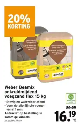 GAMMA Weber Beamix onkruidmijdend voegzand flex 15 kg aanbieding