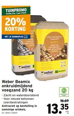 GAMMA Weber Beamix onkruidmijdend voegzand 20 kg aanbieding