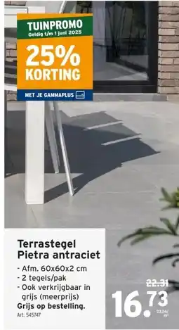 GAMMA Terrastegel Pietra antraciet aanbieding