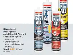 GAMMA Montage- en afdichtingskit Flexi wit aanbieding