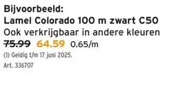 GAMMA Lamel Colorado 100 m zwart C50 aanbieding
