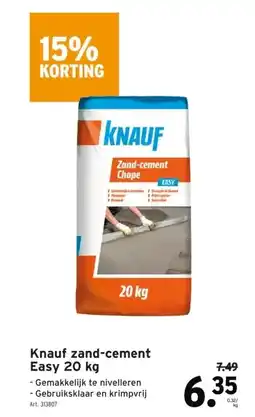 GAMMA Knauf zand-cement Easy 20 kg aanbieding