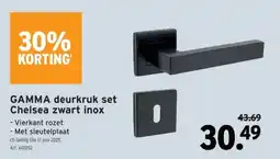 GAMMA GAMMA deurkruk set Chelsea zwart inox aanbieding