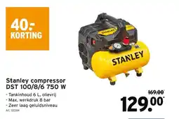 GAMMA Stanley compressor DST 100/8/6 750 W aanbieding