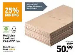 GAMMA Multiplex hardhout 244x122 cm aanbieding