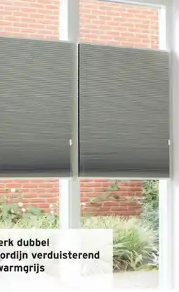 GAMMA Maatwerk dubbelV plisségordijn verduisterend 8207 warmgrijs aanbieding