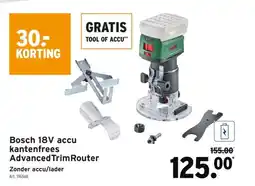 GAMMA Bosch 18V accu kantenfrees Advanced Trim Router aanbieding