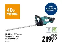 GAMMA Makita 18V accu heggenschaar DUH507F001 aanbieding