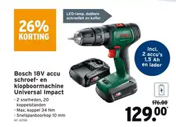 GAMMA Bosch 18V accu schroef- en klopboormachine Universal Impact aanbieding