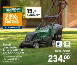 GAMMA Bosch grasmaaier Advanced Rotak 40-650 1800W aanbieding