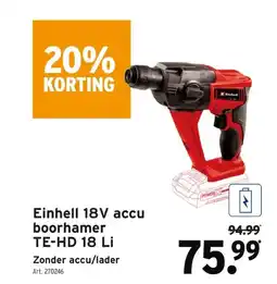 GAMMA Einhell 18V accu boorhamer TE-HD 18 Li aanbieding