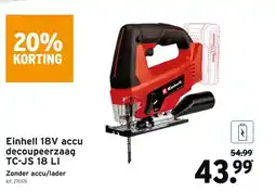 GAMMA Einhell 18V accu decoupeerzaag TC-JS 18 LI aanbieding