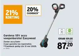 GAMMA Gardena 18V accu voegenborstel Easyweed aanbieding